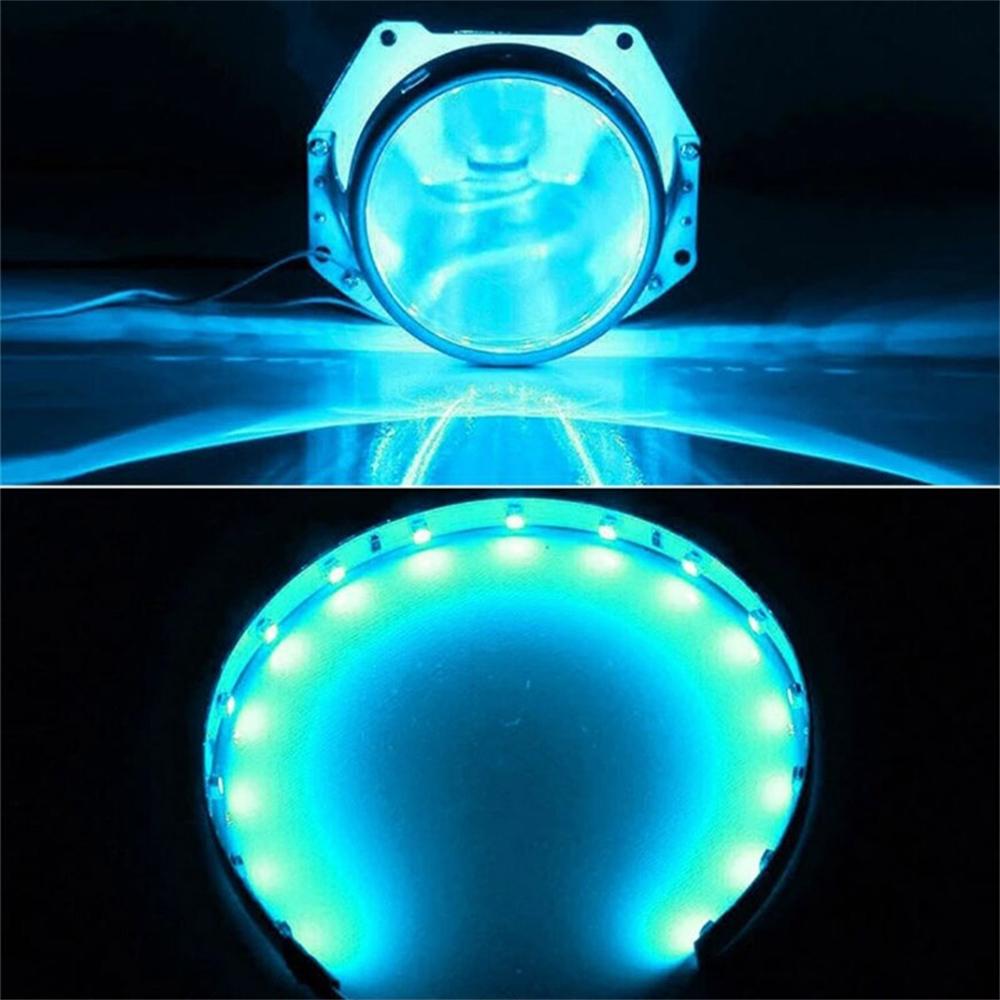Sada 2 ks DIY Devil Eyes LED Halo Rings Kit HID projektor světlometů do auta 360° Demon Eyes LED světla upravená Q5 Hela Lens