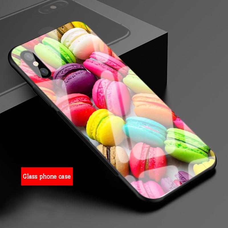 Custodia per telefono in vetro temperato Macaron per iphone 12 11 Pro Max 5 6 7 8 PLUS X XS XR XSMax Guscio 12Pro Copertura Guscio