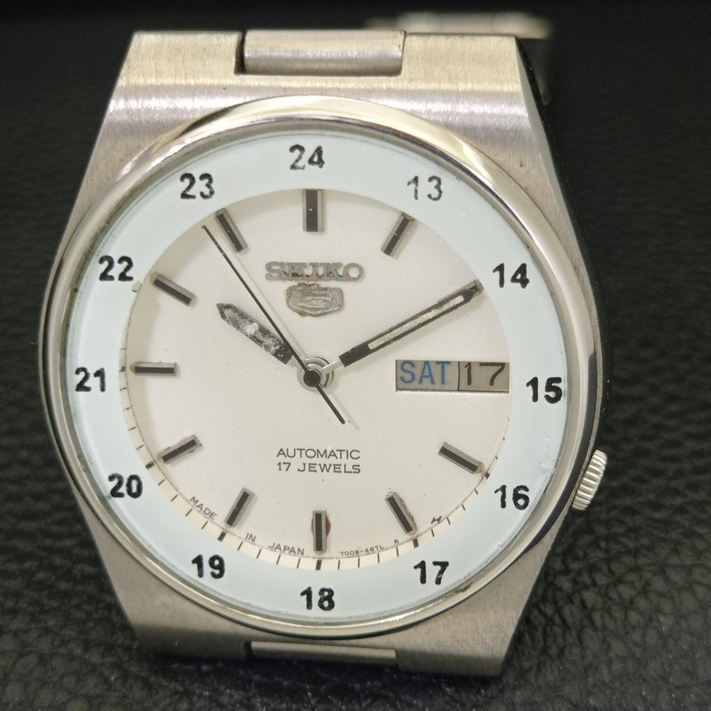 GENUINE VINTAGE SEIKO 5 AUTOMATIC JAPAN 7009A MENS ORIGINAL DIAL WATCH A702472-5