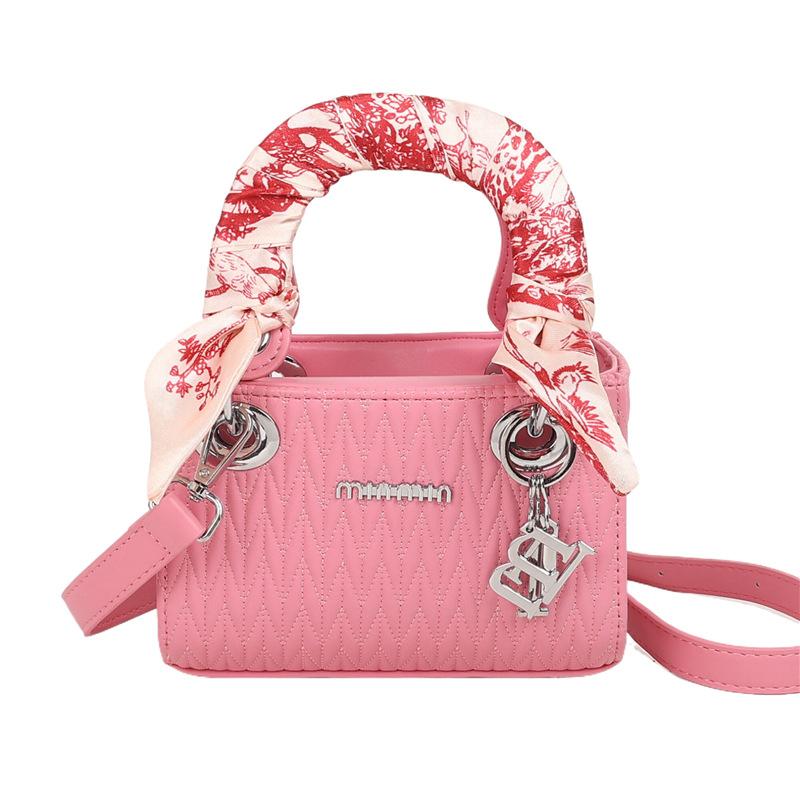 New Diamond Embroidery Thread New Trendy Fashion Shoulder Messenger Bag Portable Silk Scarf Princess Diana Bag