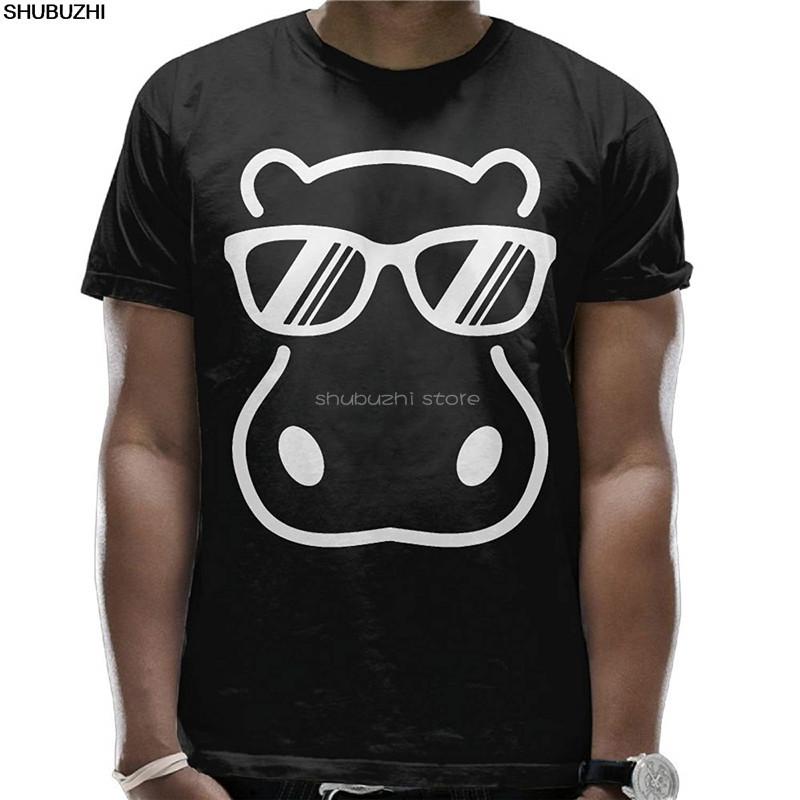 

Summer Mens Hippopotamus Wearing Sunglasses Short Sleeve T Shirt Hip Hop Novelty TShirt MenS Brand Clothing sbz6160 4XL