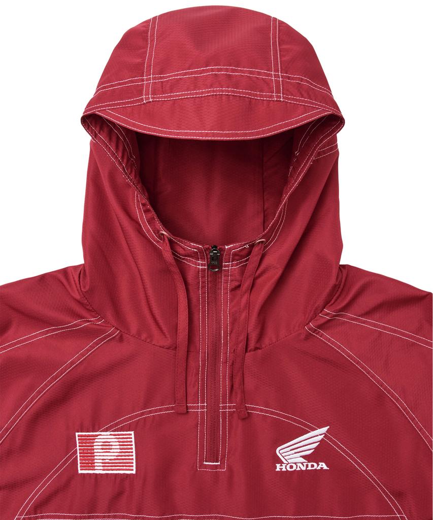 PHYPS MOTORCYCLE Ripstop Hooded Soccer Anorak Red