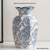 Vintage Blue & White Porcelain Ceramic Vase for Home Flower Arrangement