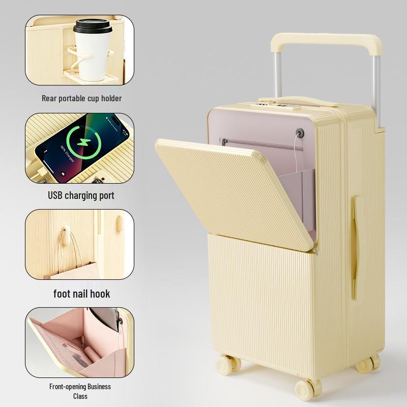 24-Inch Multifunctional Suitcase with Universal Wheels and New Lock System