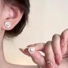Korean Pearl Heart Earrings: 2025 New Luxury Niche Style for Women