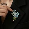 Literary Style Jewelry Forget Me Not Flower Brooch, Alloy Blue Floral Lapel Pin, Memorial Enamel Elegant Suit Accessory Brooch Pin for Coat,