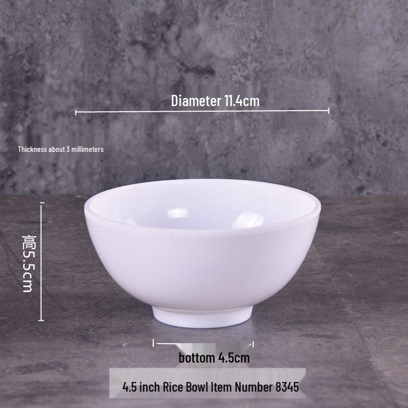 Durable Melamine White Soup & Rice Bowl – Imitation Porcelain, Drop-resistant, Commercial Grade, Multi-Purpose Small Bowl