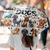 Cute dog-patterned folding umbrellas, a casual style for pet lovers and an interesting dog-illustrated umbrella for daily use.