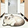 Cartoon Kat nepkasjmier vloermat: Vuilafstotend, Waterabsorberend voor Badkamer, Woonkamer, Balkon, en Huidvriendelijke Decoratie