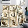 Eulen-Print Flanelldecke, Hohe Qualität, Bequem für alle Jahreszeiten, Heimdekoration, Wärme und Komfort, Perfekt für Weihnachtsgeschenke