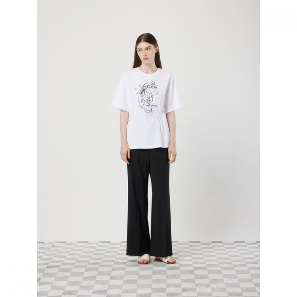 Cc Collect. Side Shirring Print Tee C253psm028 white/55