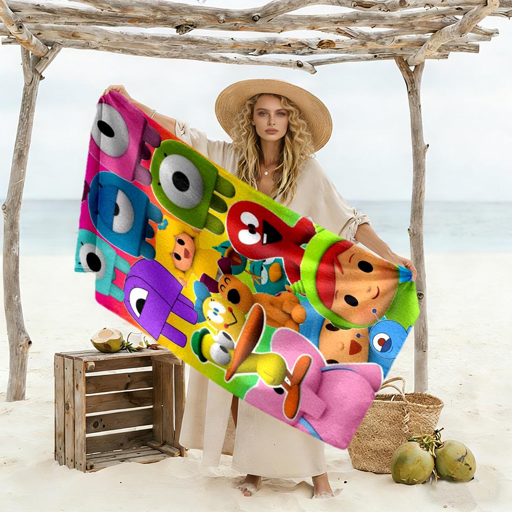 Pocoyo Beach Towel Super Soft Microfiber Quickdry Fabric Comfortable Lightweight Suitable for Sports, Travel, Swimming, Yoga, Bathroom, Beach, And Poo