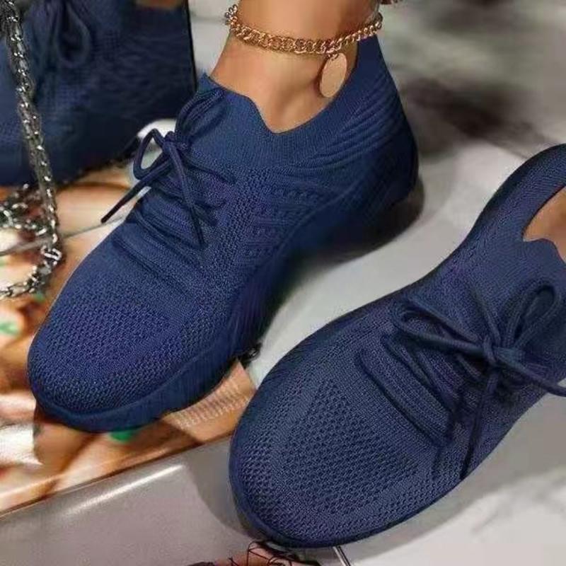 2024 Fashion Sneakers Shoes Lace Up Platform Shoes for Women's Summer Plus Size 43 Flat Mesh Sports Shoes Woman Shoes