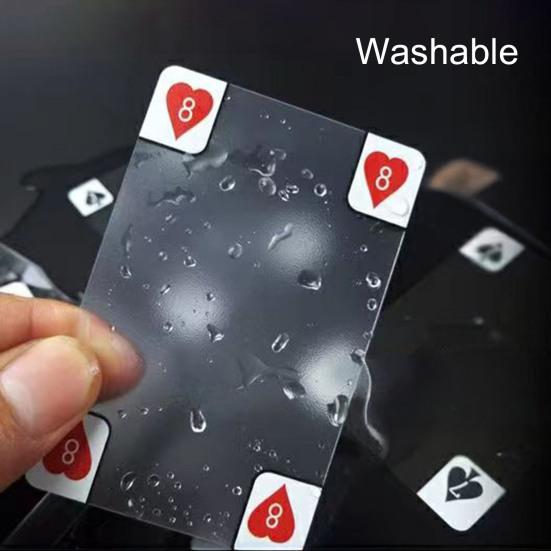 54 Stück/Set Klare Pokerkarten Wasserdicht PVC Transparentes Kartendeck Kinder Erwachsene Familienabend Mehrspieler Interaktiv Klassisches Karten-Brettspiel