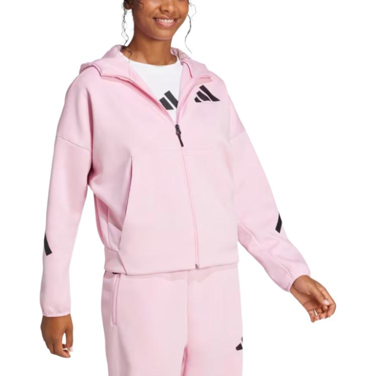 adidas Z.N.E. Full-Zip Hoodie True Pink Women Streetwear JC5393