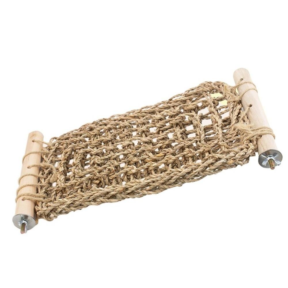 Breathable Bird Climbing Rope Ladder Hand Woven Foraging Mat Toy Macaws Finches Parakeet Budgie