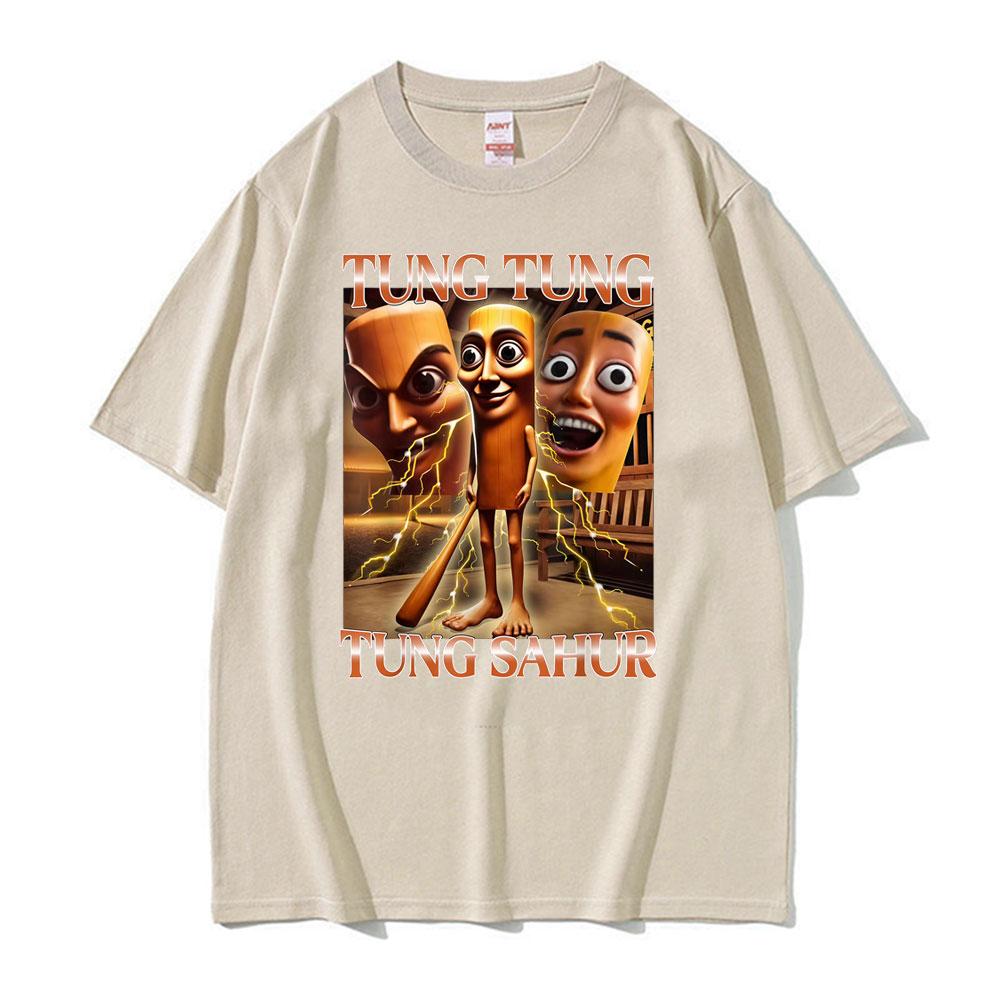 

2026 New Funny Tung Tung Tung Sahur Meme T Shirt Italian Brainrot New Style Tshirts Unisex Women Fashion Casual Tshirt Summer 4XL
