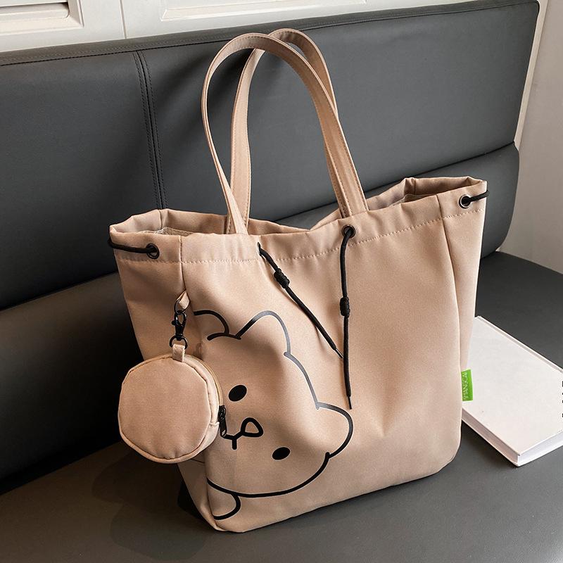 Canvas Bag for Autumn and Winter Women's Large Capacity Ins Wind Underarm Bag Printing Hand heeled Tote Shoulder Bag