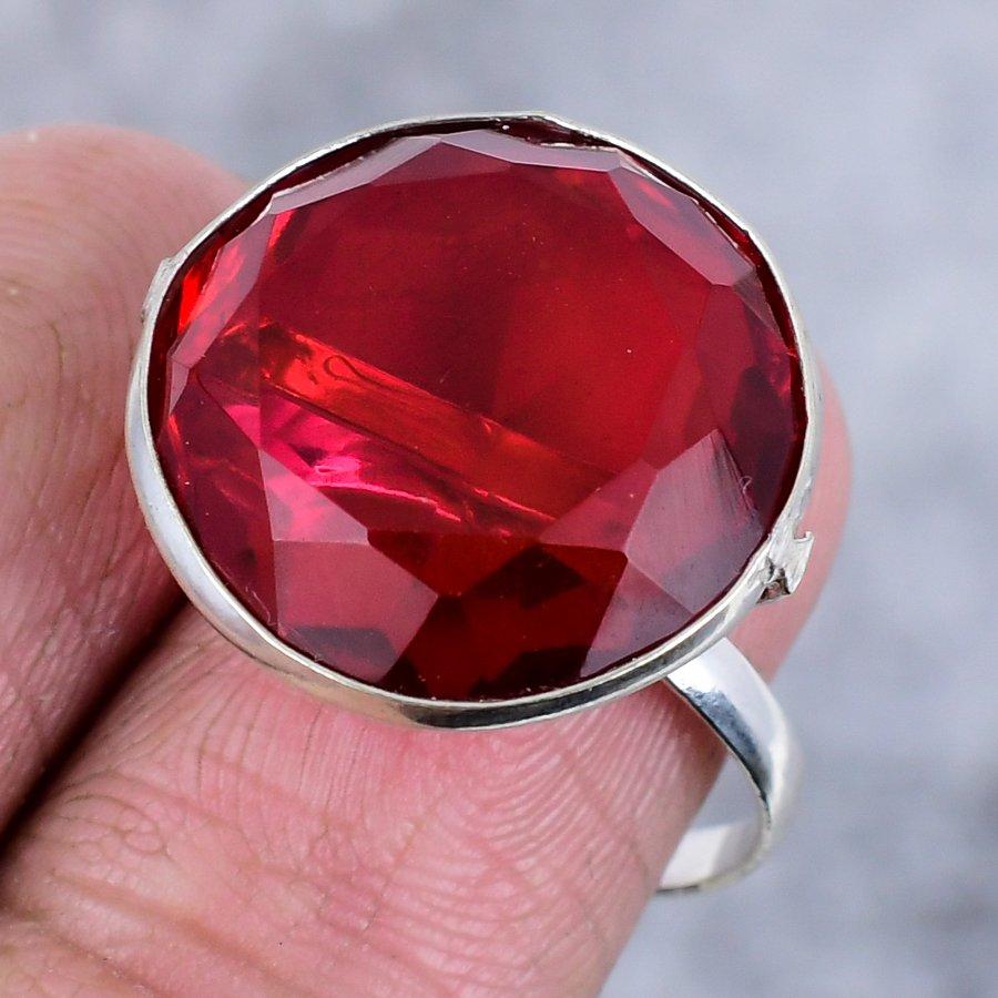 Mozambique Garnet Handmade 925 Sterling Silver Jewelry Ring Size 8.5 A5t24