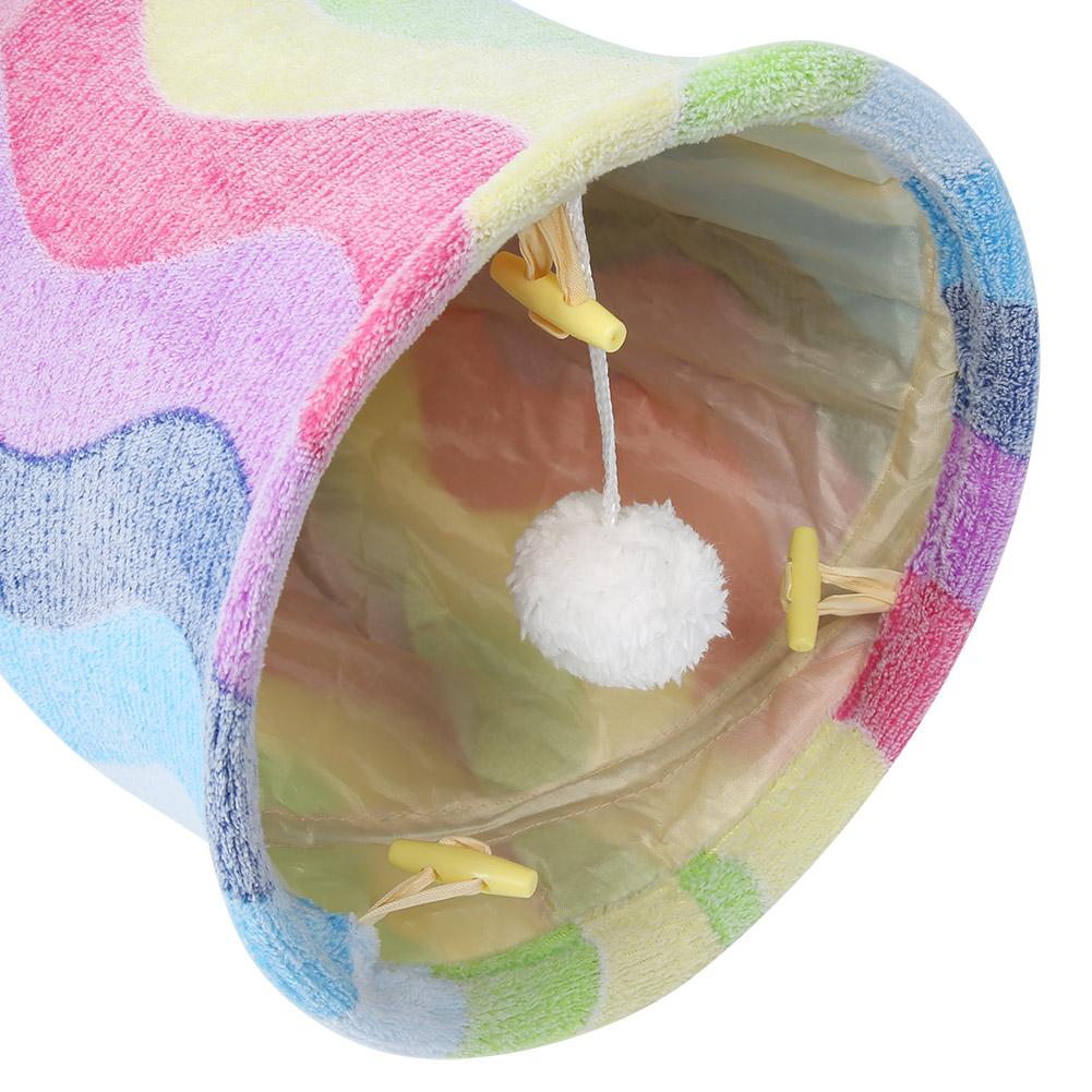 Cloth Colorful Paper Scratch Resistant Collapsible Cat Tunnel Tube Playing Hiding Toy