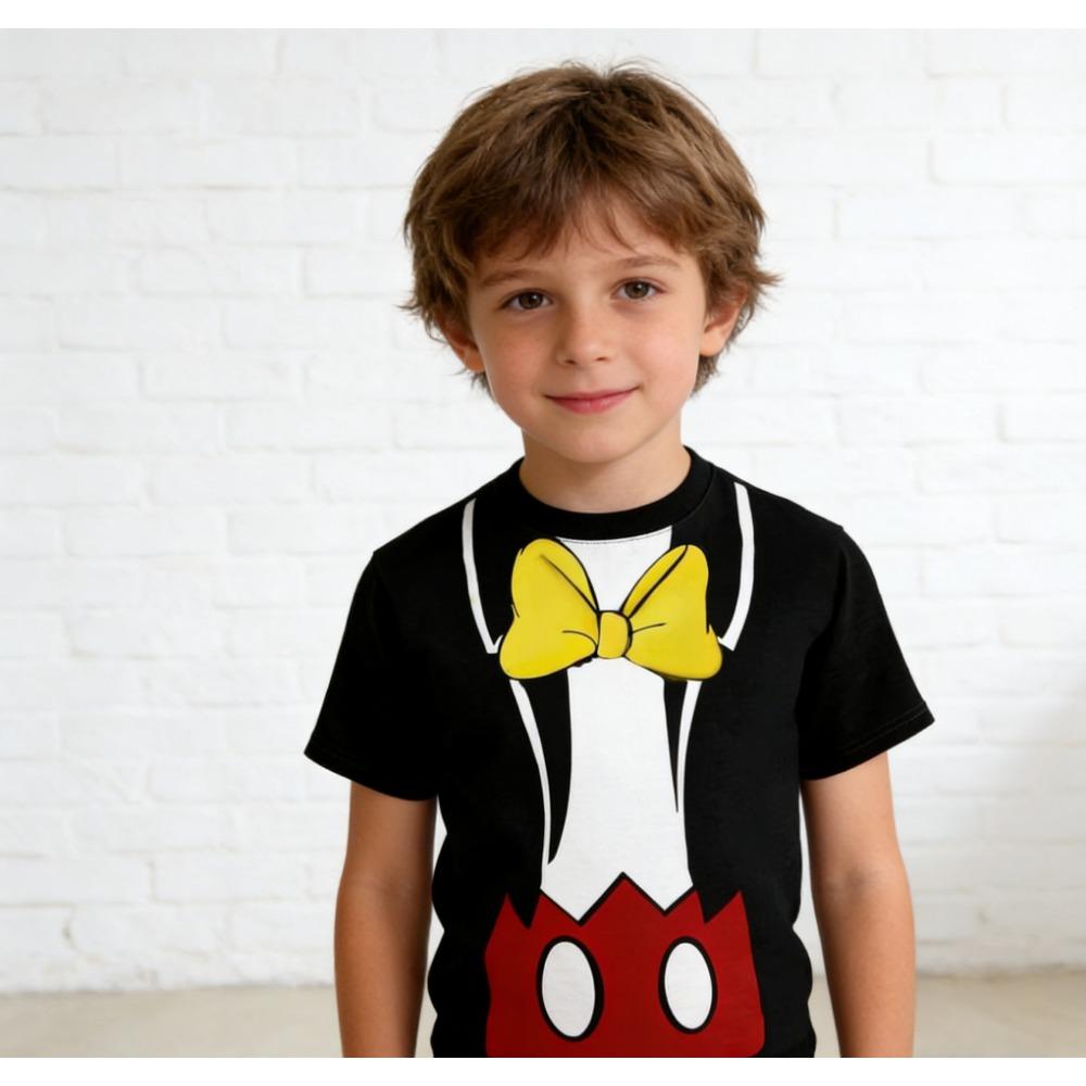 Mickey Mouse costume T-shirt, children s T-shirt, comfortable and loose holiday casual streetwear, machine washable 110