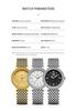 OPK 6005 Luxury Brand Men's Business Quartz Wristwatches Waterproof Luminous Diamond Gold Watch for Man Original