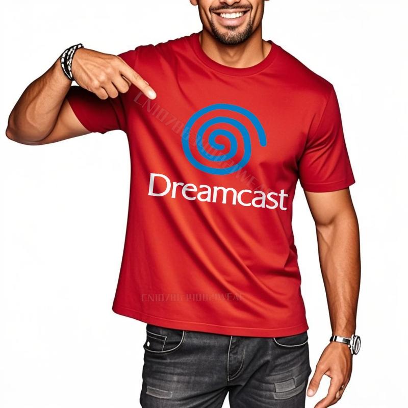 Unisex T Shirts Fashion Cotton Tshirt Dreamcast Logo On Black Short Sleeve Comfort Tshirt Retro Comfortable Unisexs Tshirt