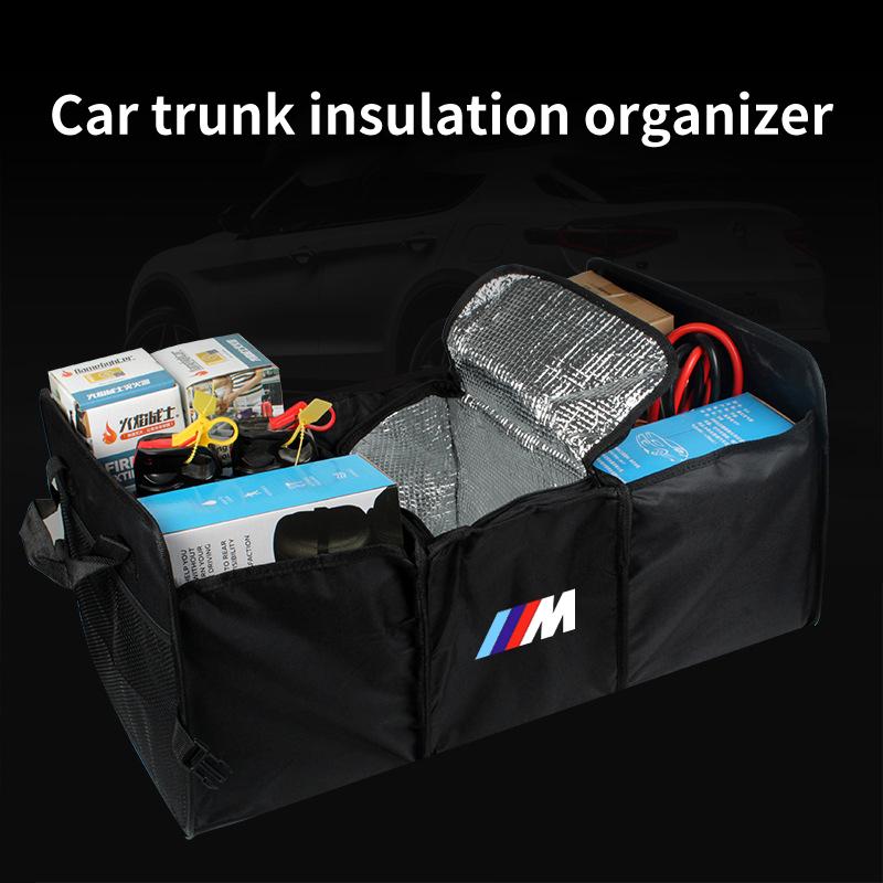 2025 Hot Car Storage Box with Insulated Cooler Bag Foldable Organizer Thermal Tote Car Organizer For BMW E90 E60 E46 E39 F30 F10