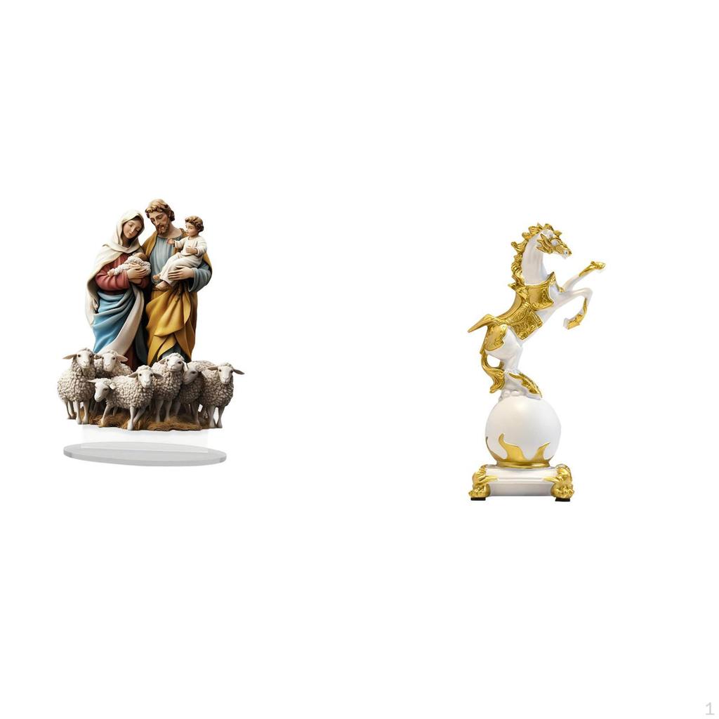 Table Sign Resin Desktop Figurine Horse Statue Acrylic Ornament Contemporary Lightweight Material