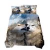 3D Animal Wolf Three-Piece Bedding Home Textile Duvet Cover Printed Sheet Pillowcase Set