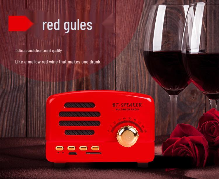 Mini Retro Bluetooth Speaker - Portable, Creative Gift with Radio & Card Insert for Mobile & Computer Use