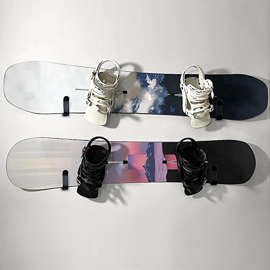 4 Ski-Snowboard-Wandhängeclips, Metall-Snowboard-Wandhängegestell mit Schrauben zur Präsentation, geeignet für Schlafzimmer, Garage, Innenlagerung