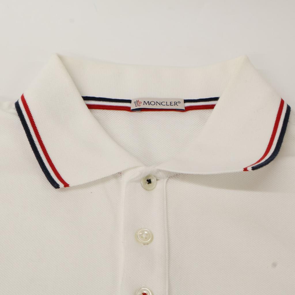 MONCLER White pique polo shirt tops S whiteUsed