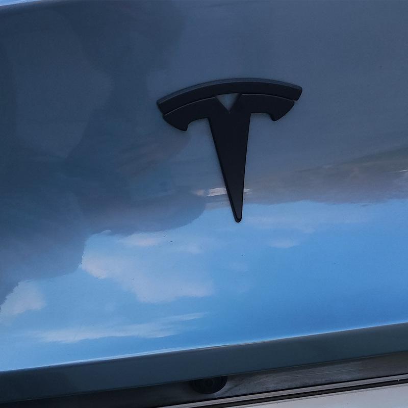 ZFX1 Metal Alloy Car Front Hood Emblem Rear Trunk 3D Sticker for Tesla Model 3 ModelY Replacement Badge Decoration Accessories