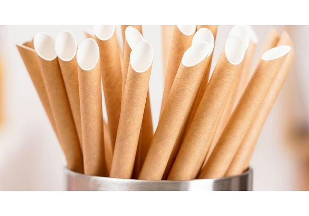 Eco-friendly Biodegradable Large Boba Tea Straw, Pointed Tip, Individually Wrapped Kraft Paper.