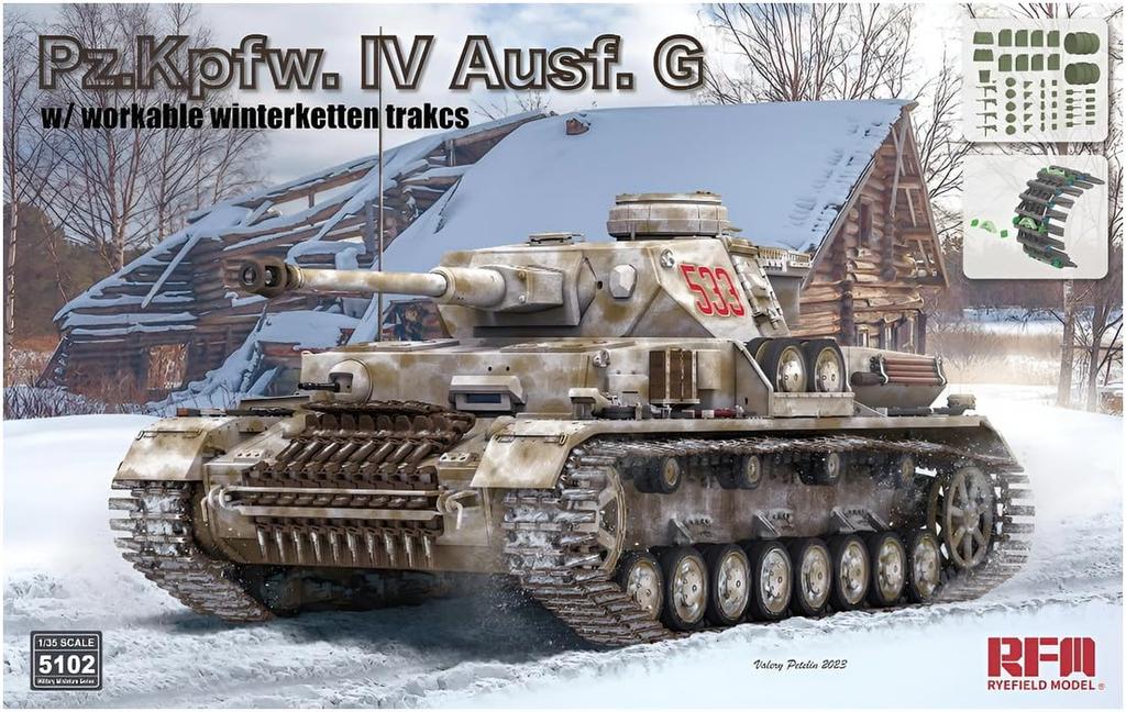 Ryefield Models Scale Panzer IV G Winterketten Plastic Model RFM5102 1/35 Ausf.