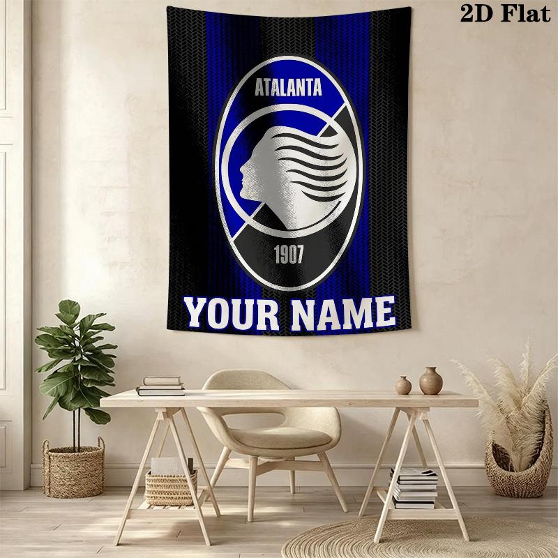 Custom Name Atalanta BC Wall Tapestry Aesthetic Wall Hanging Printed Fabric Blanket Decorative Tapestries for Bedroom Living Room Home Decor