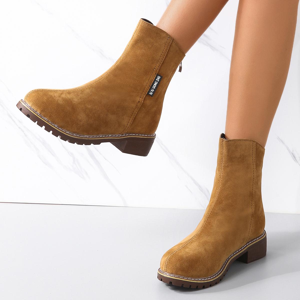 

2026 New Women s Shoes Low Thick Sole Ankle Snow Boots Fashion Comfortable Casual Shoes for Women Plus Size Platform Short Shoes 42 верблюд