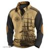 Fashion Men's Sweatshirt 3d Printed Half Zip Men's Polo Shirt