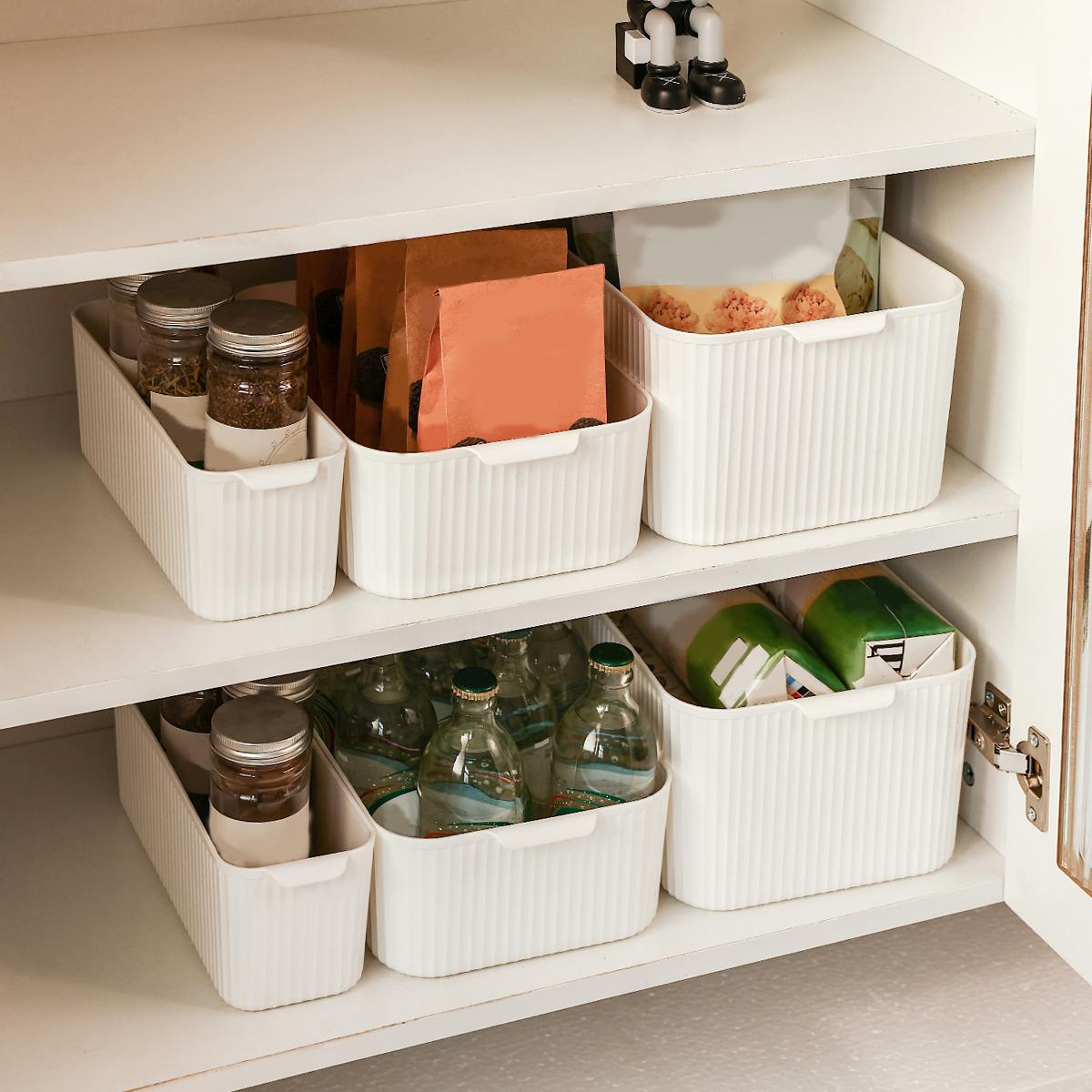 

Cabinet Storage Box With Handle Large Capacity Seasoning Bottle Organizer Food Storage Container Kitchen Organizer