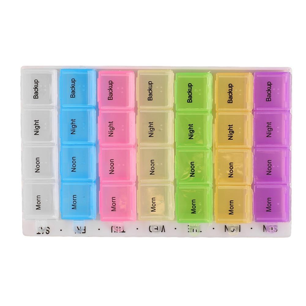 8pcs Removable Transparent Weekly Tablet Organizer Daily Medication Organizer Home Storage