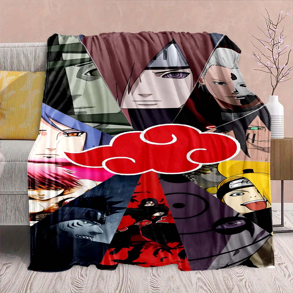 

Naruto Anime Flannel Blanket - Soft Warm Perfect for Sofa, Bedding Camping Travel Office Home Decor -QJY 75x90cm