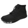 Men's Waterproof High-Top Winter Snow Boots, Warm Anti-Slip Velvet-Lined Hiking Shoes
