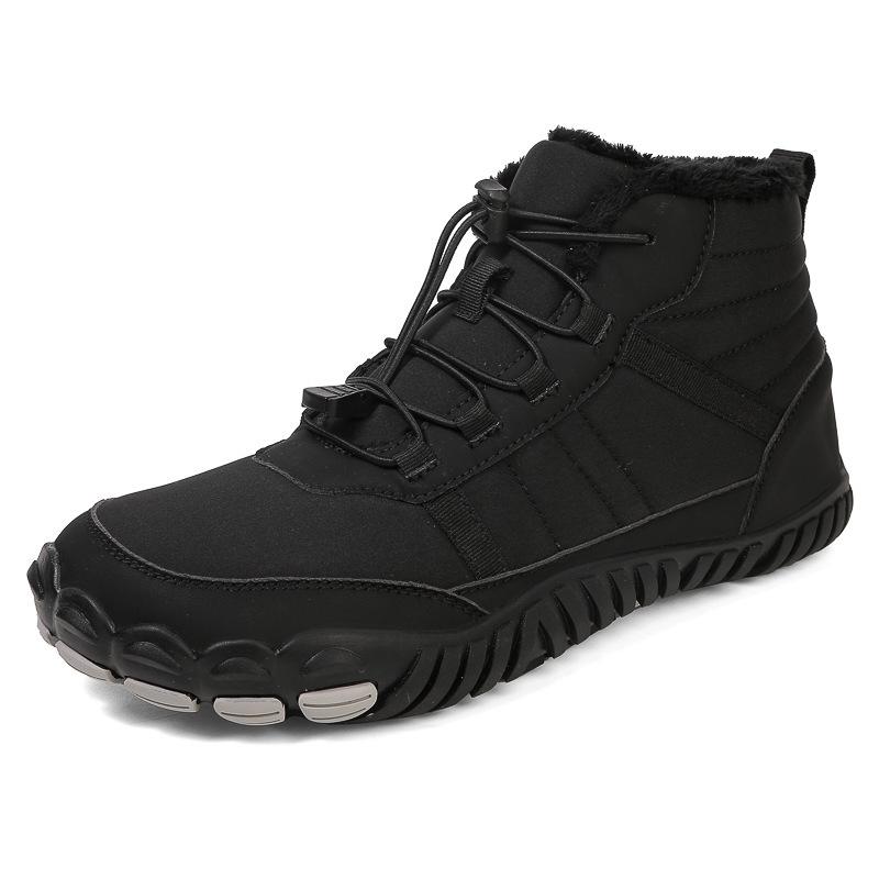 Men's Waterproof High-Top Winter Snow Boots, Warm Anti-Slip Velvet-Lined Hiking Shoes