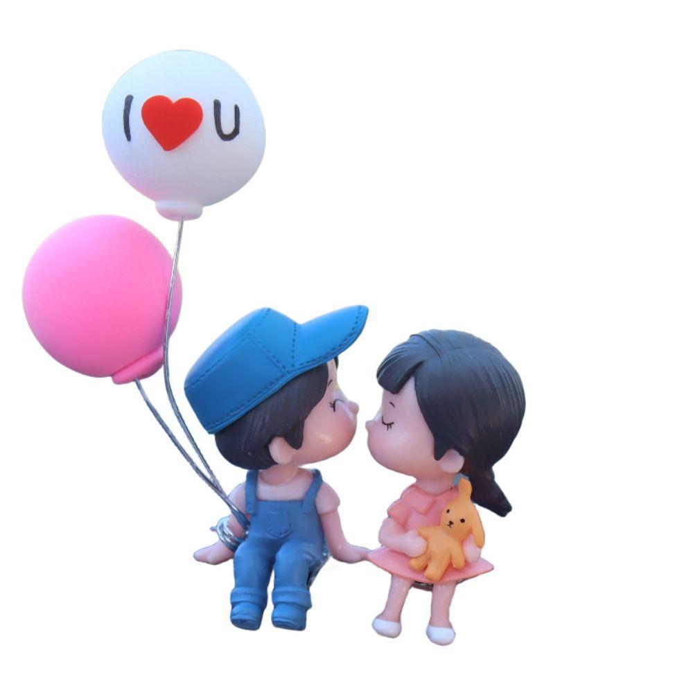 Resin Car Ornaments Home Decor Kiss Balloon Action Figure  Center Console
