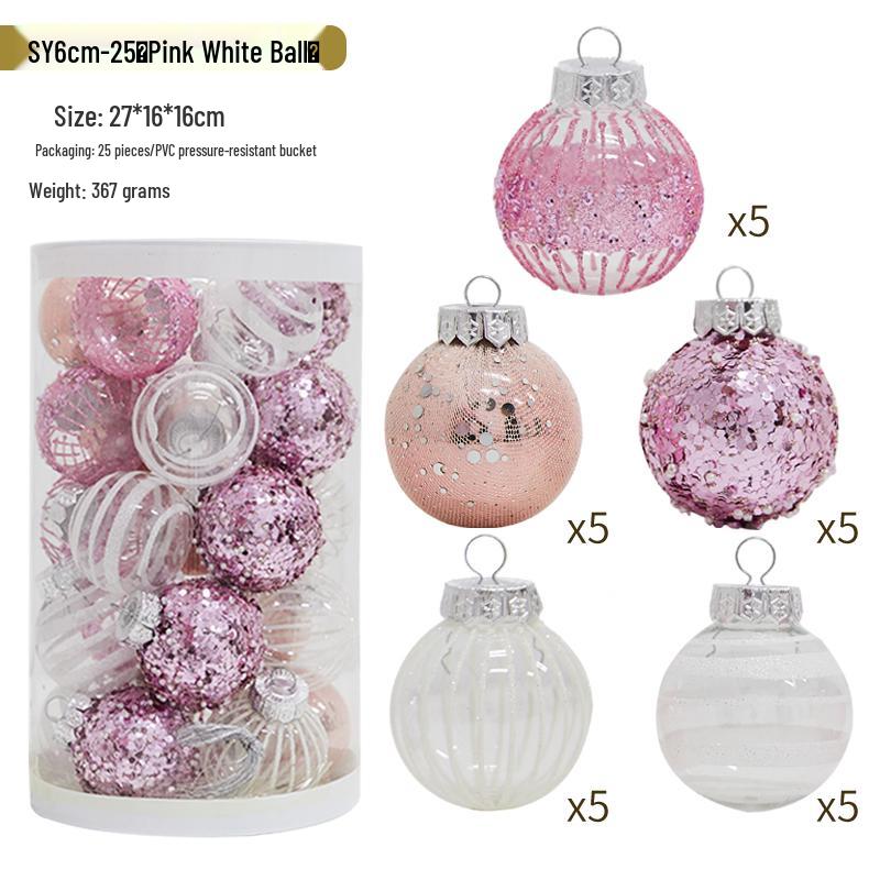 42pcs Electroplated Shiny Christmas Tree Baubles - Creative Hanging Ornaments for Festive Decoration