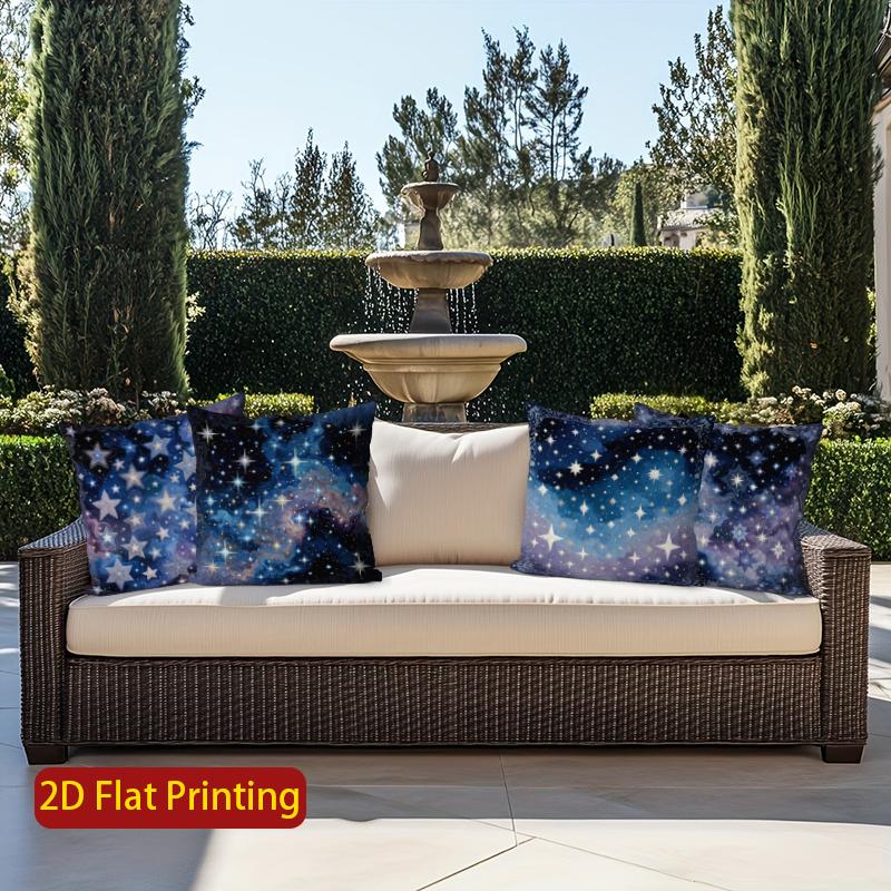 2D Starry Night Sky Pattern Decorative Pillow Covers Pattern Cushion Cover Suitable For Sofa Bedroom Car Pillow Cover