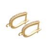 ZHUKOU Brass Gold Earring Hooks Accessories Crystal stud earrings hook for handmade Earrings Jewelry Making VE94