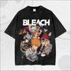 BLEACH Washed Tshirt Year Round Clothing NewModel Unisex Plus Size Personality Clothes Highend Luxury High Quality Breathable