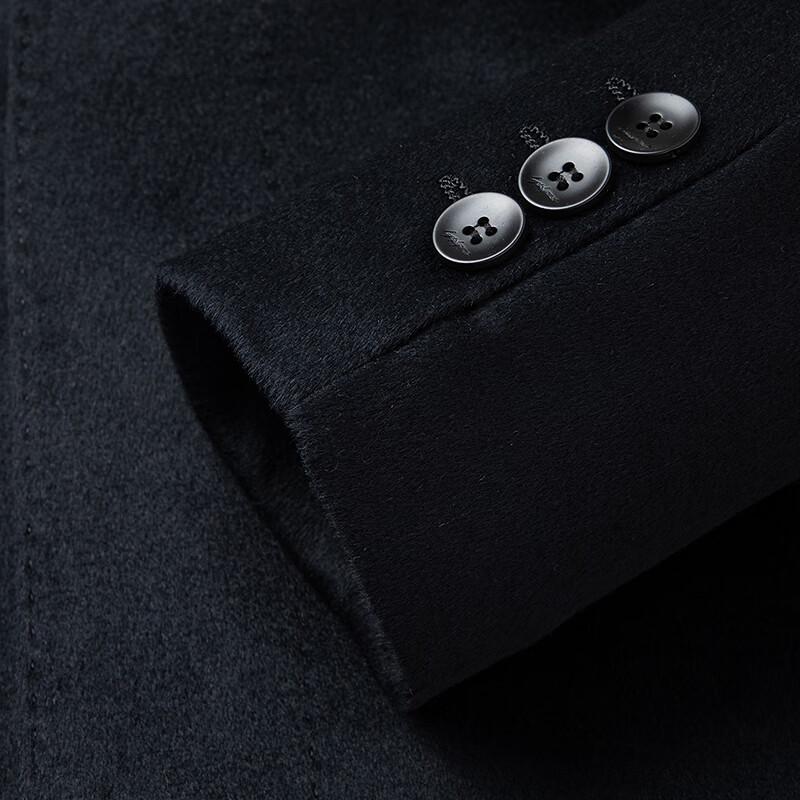 FAPAI Men's Merino Wool & Cashmere Blend Mid-Length Overcoat